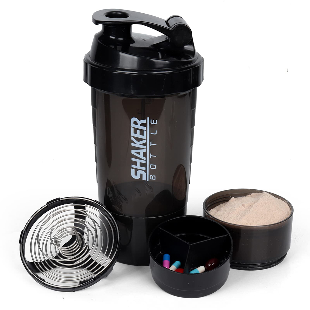 Protein Bar - 3 Layers Shaker Protein Bottle Powder