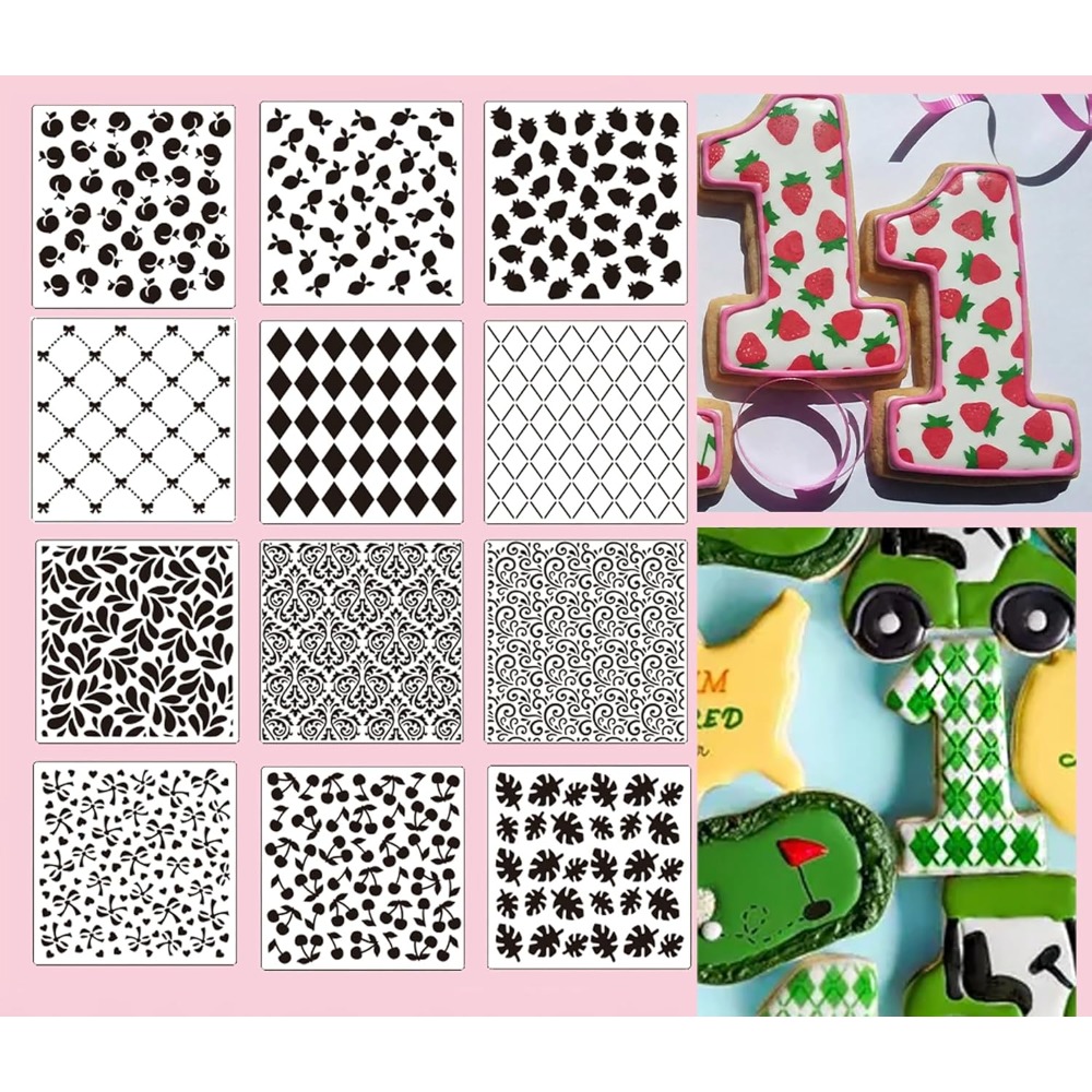 12-Pack Cookie Stencils Set Fl - Cookies Pack 评论和价格
