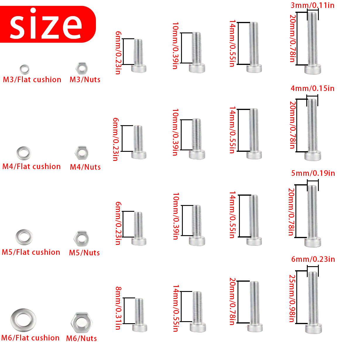 670 PCS Stainless Steel Hexago - Nuts Mix 评论和价格